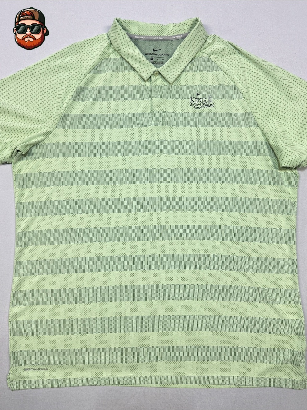 Nike Zonal Cooling Mens XL Lime Performance Golf Polo Short Sleeve